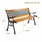 Costway 49 1/2'' Patio Park Garden Bench Porch Path Chair Outdoor Deck Cast Iron Hardwood